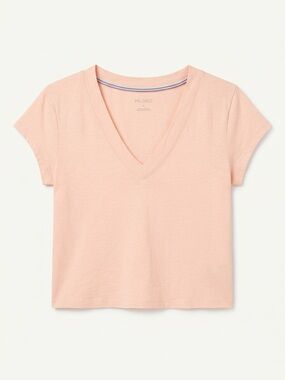 Pilcro Light Peach V-Neck Short Sleeve Tee